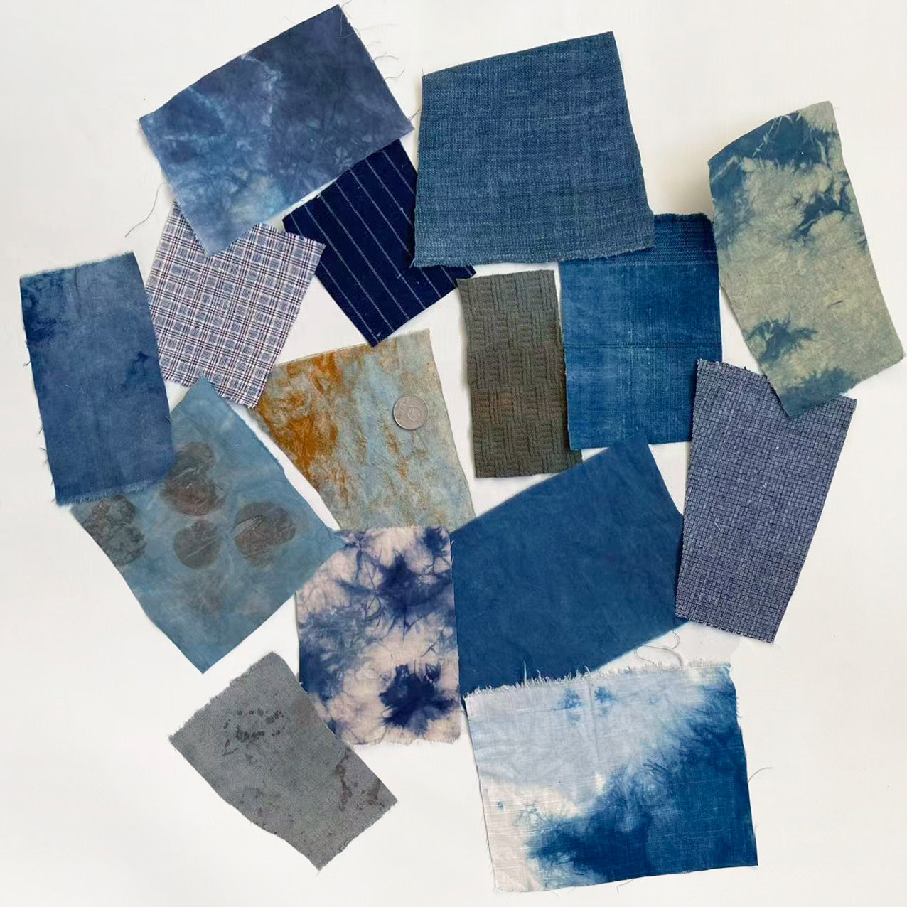 善本源 蓝染系15块 草木染手作布组 小块布料 拼布布包 DIY碎布,淘宝优惠券,粉丝福利购,淘宝优惠卷