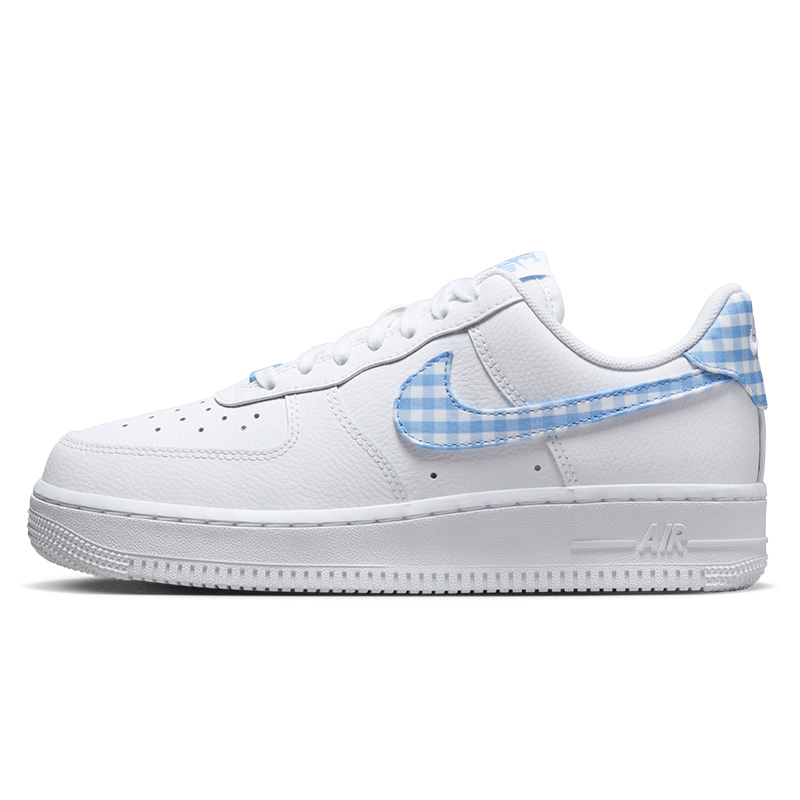 Nike耐克Air Force 1女鞋AF1白蓝格子空军一号低帮板鞋DZ2784-100-图3