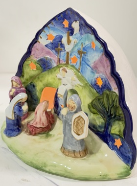 出口Blue Sky布鲁瓷陶瓷手绘士兵摆件烛台家居装饰品仓鼠宝宝窝