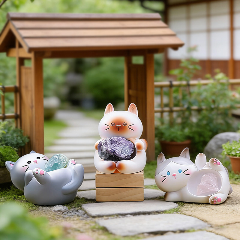 萌宠喵喵小酱盲盒扩香石猫猫水晶石摆件女孩手办公桌面摆件礼物,淘宝优惠券,粉丝福利购,淘宝优惠卷