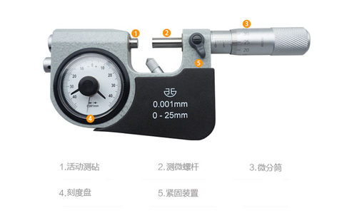 青海青量杠杆千分尺0-25-50-75-100mm0.001杠杆分厘卡带表千分尺 - 图3