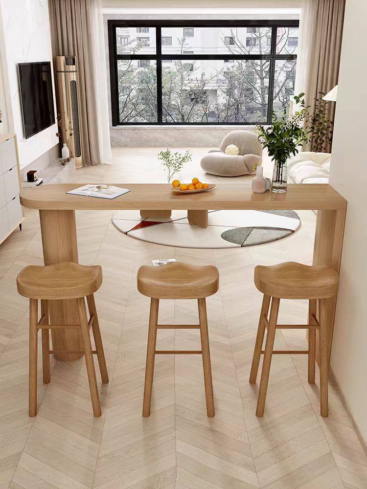北欧实木吧台桌家用客餐厅隔断桌靠墙阳台吧台长条桌高脚桌椅组合,淘宝优惠券,粉丝福利购,淘宝优惠卷