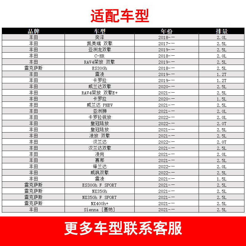 适配丰田凯美瑞双擎奕泽RAV4汉兰达赛那锋兰达高流量空气滤芯风格 - 图0