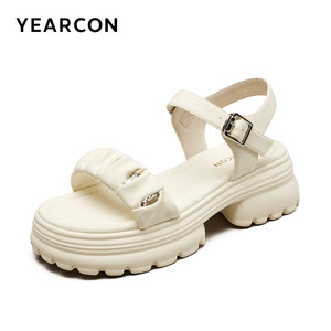 意尔康女鞋夏季松糕厚底老爹凉鞋外穿海边运动休闲度假沙滩鞋女士