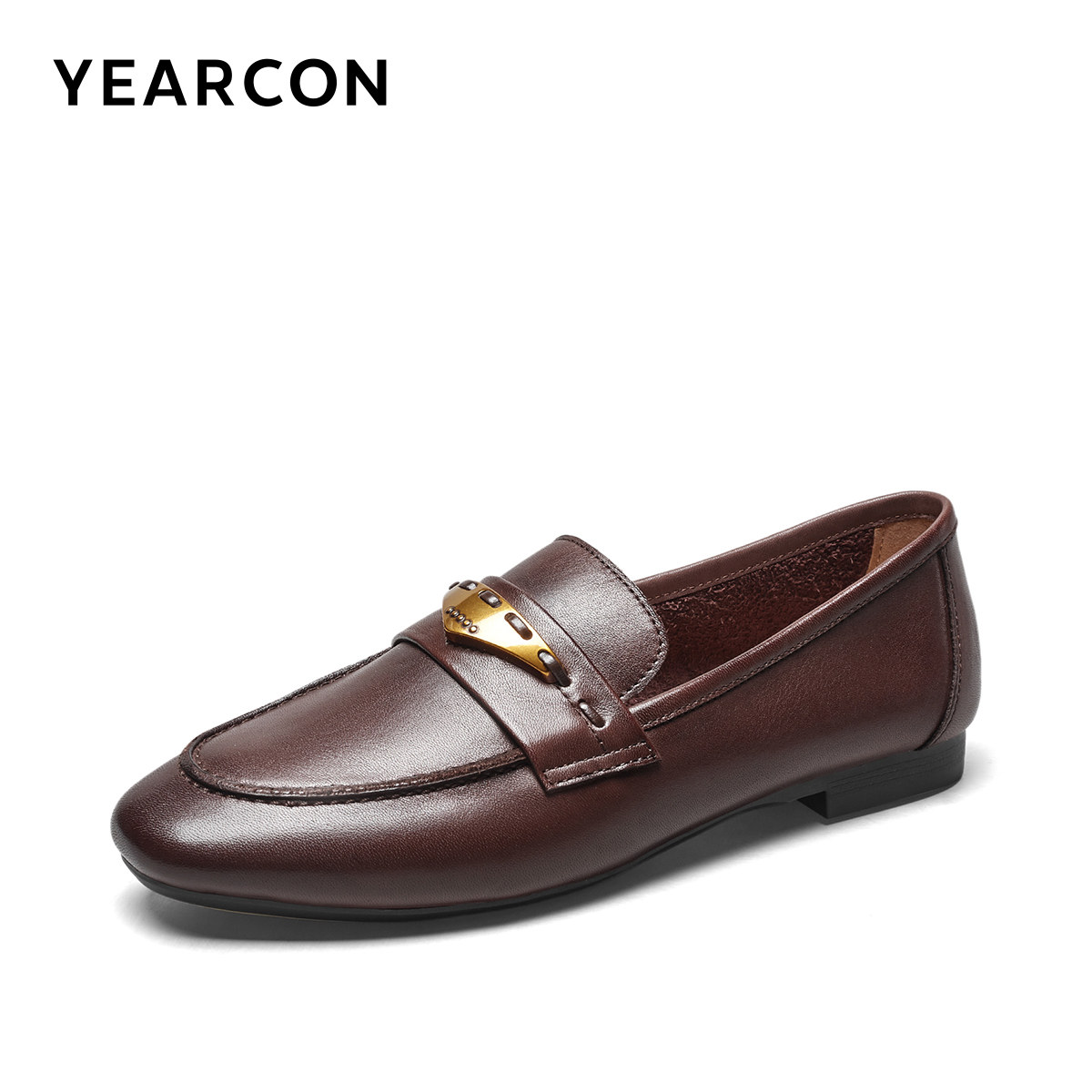 意尔康女鞋2026春季真皮乐福鞋英伦风小皮鞋低跟通勤单鞋配裙子,淘宝优惠券,粉丝福利购,淘宝优惠卷