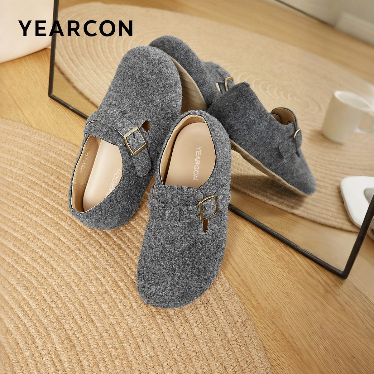 意尔康女鞋2025新款女士法式复古单鞋平底休闲全包勃肯鞋内增高,淘宝优惠券,粉丝福利购,淘宝优惠卷