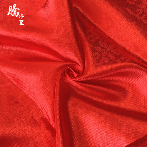 厂家直销五彩五色哈达蒙古族藏族礼仪用品（红色）1.7m*28cm - 图3