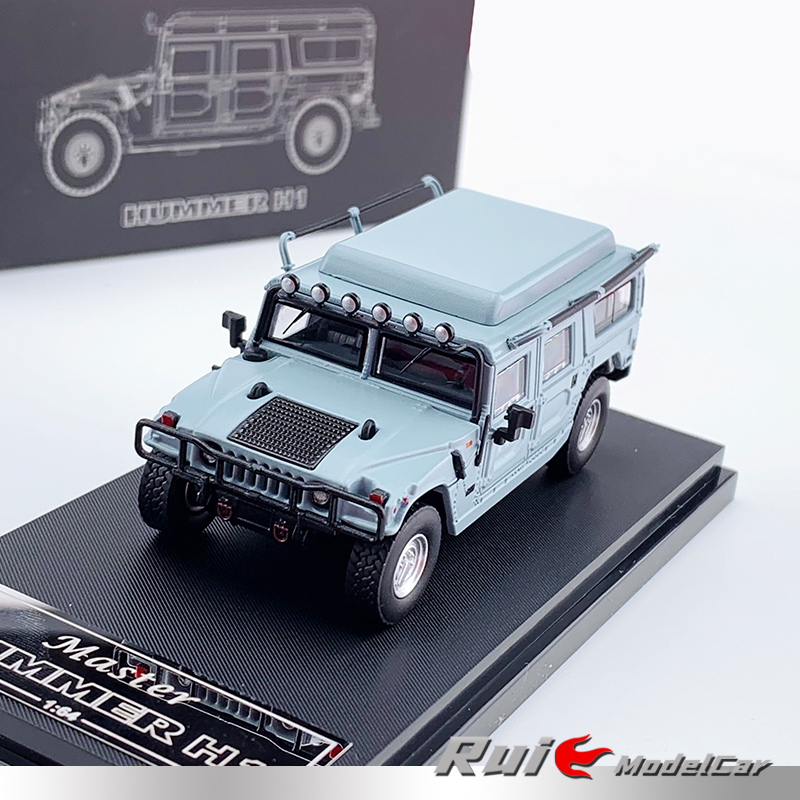 1:64 Master悍马Hummer H1民用版硬派越野GULF涂装仿真汽车模型 - 图1