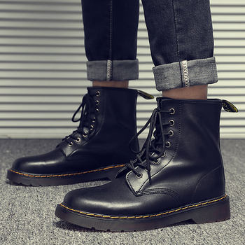 Martin boots men's spring work boots British style Korean style ເກີບຫນັງອະເນກປະສົງສໍາລັບຄູ່ຜົວເມຍຜູ້ຊາຍແລະແມ່ຍິງ trendy ຊັ້ນສູງຫນັງແທ້