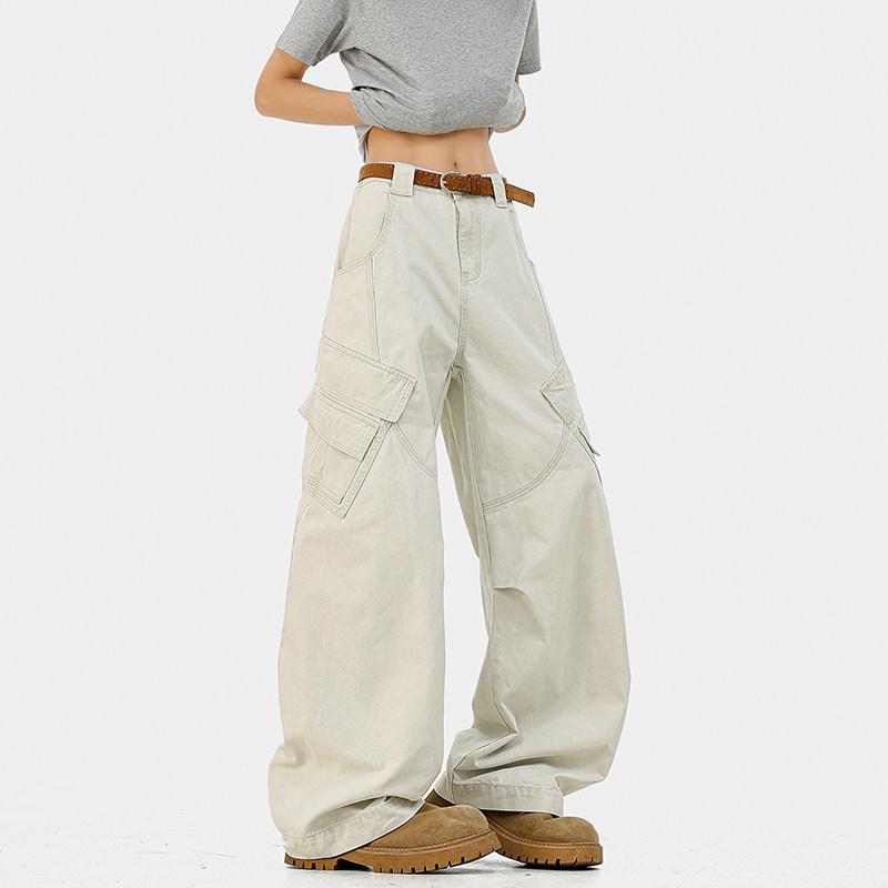 妈个鸡妈MGJM洗褪美式cleanfit拼接解构多口袋弯刀休闲裤男女百搭,淘宝优惠券,粉丝福利购,淘宝优惠卷