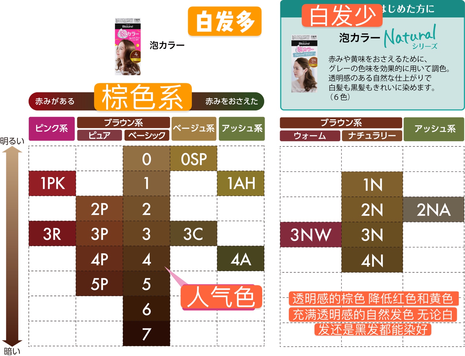 日本Blaune花王泡沫染发剂遮盖白发专用泡泡植物染色染发膏自然黑