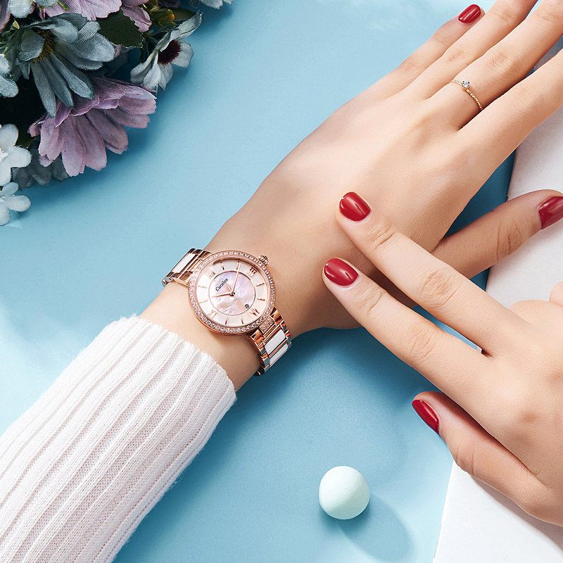 陶瓷女款正品名牌黑色2020年手表 古卡伦国产腕表