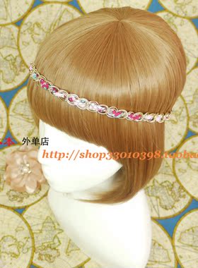 欧美风小碎花浅金色发带