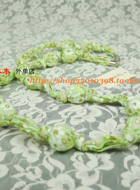 欧美黄色小碎花串珠超长款毛衣链