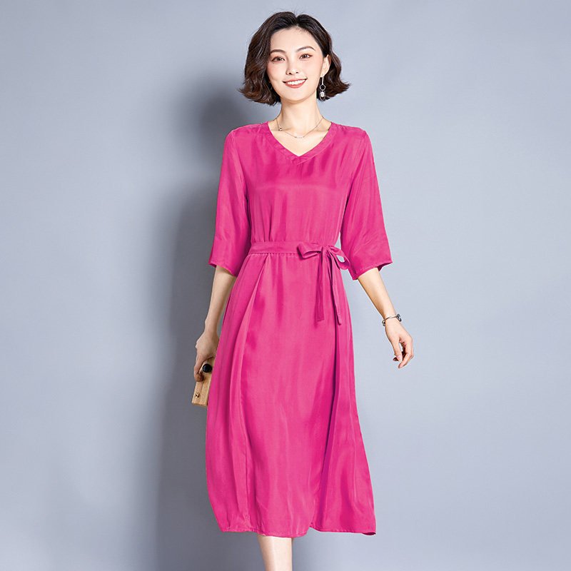 重磅真铜氨丝收腰夏新款真丝连衣裙 敏朵连衣裙