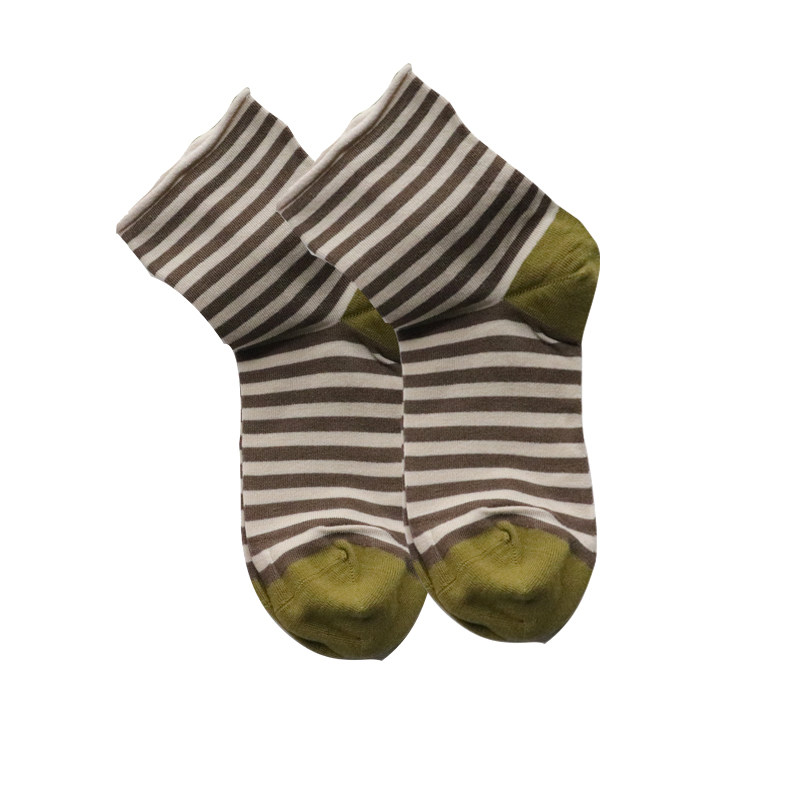 条纹绢丝卷边短袜ins日系百搭学院风中筒袜撞色桑蚕丝春夏堆堆袜,淘宝优惠券,粉丝福利购,淘宝优惠卷