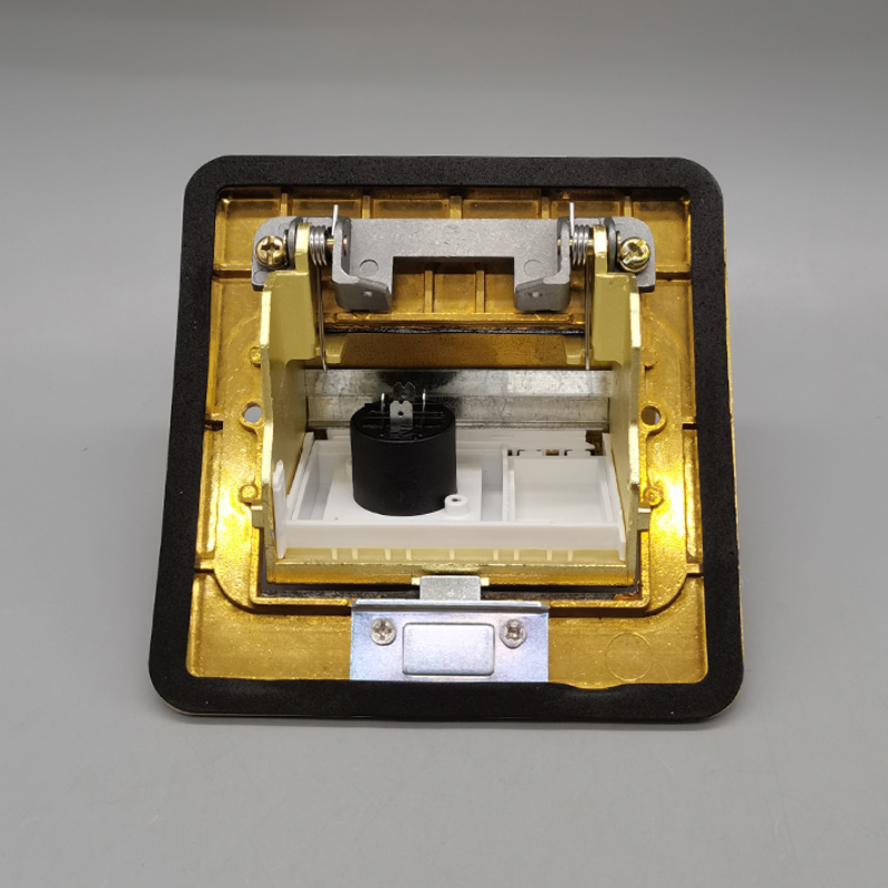 弹起式单开门大功率舞台音响插座焊接四芯音箱欧姆卡农全铜地插 - 图1