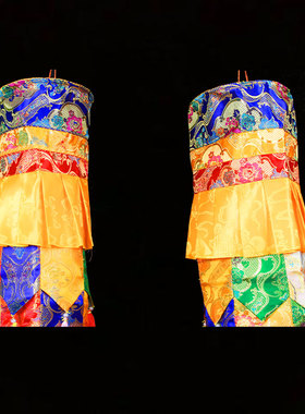 藏传布艺品藏式佛堂装饰佛龛挂饰胜利幢幢幡法幢