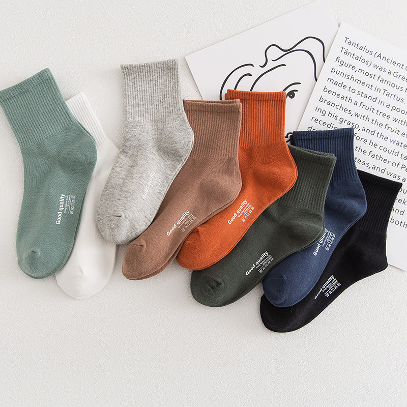 新品秋冬纯棉刺绣小花高腰中筒袜子 zedeye短袜/打底袜/丝袜/美腿袜