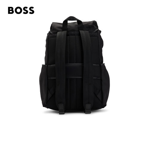 【七夕礼物】【礼物 双肩包】BOSS博斯 男士双B铰链徽标双肩包 - 图1
