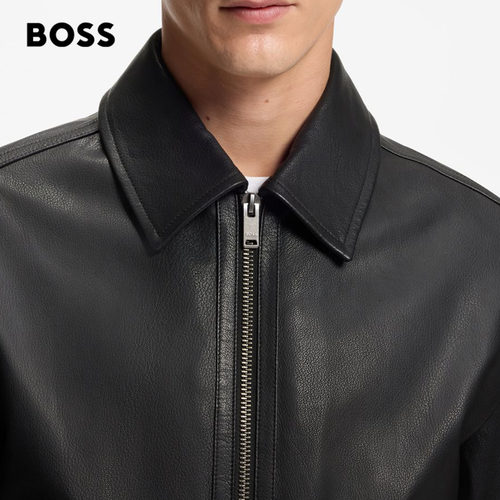 【头层羊皮革】BOSS博斯 男26新款美式复古飞行员夹克真皮衣外套 - 图3
