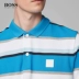 HUGO BOSS Hugo Bos Men 2019 mùa thu và mùa đông mới kinh doanh áo sơ mi cotton sọc trắng xanh sọc trắng - Polo