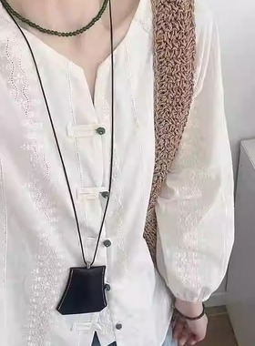 项链男女款独特穿搭设计挂脖皮质