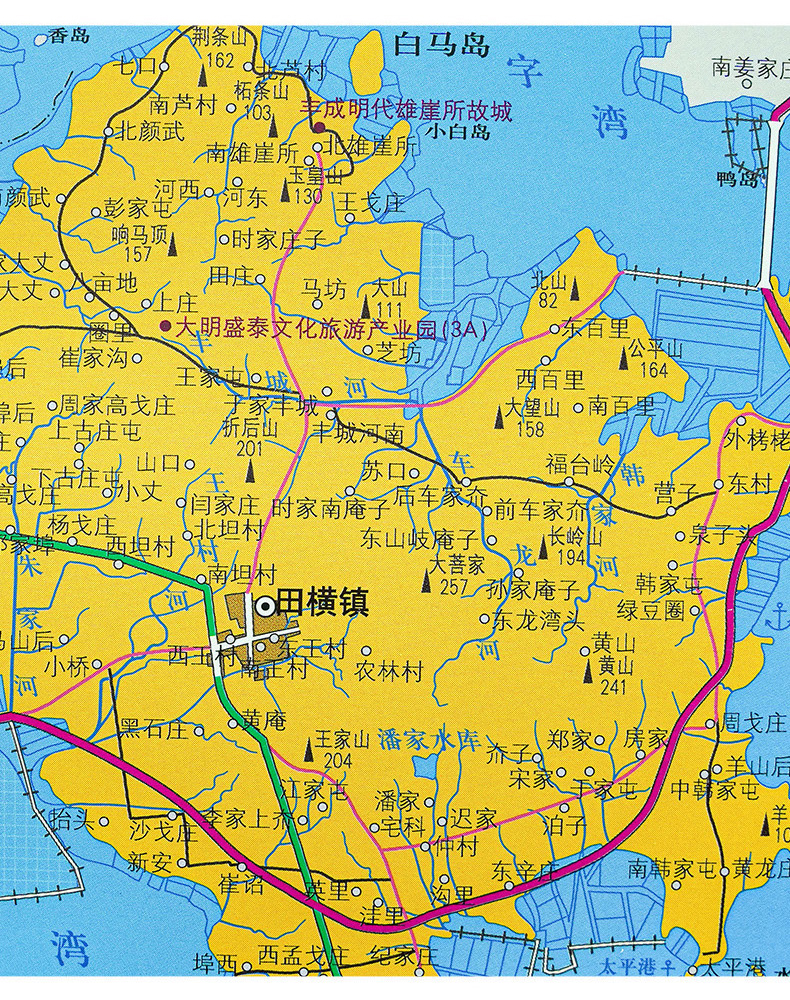 【官方直营】青岛市地图 青岛政区交通参考地图 约108X78cm 纸张折叠便携版 - 图2
