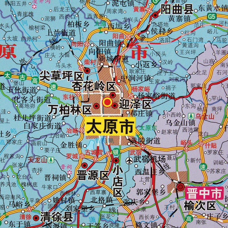 2023年新版山西省地图 长约106cm高清画质详细内容 市级行政区划山西交通线路参考地图 办公会议室家庭通用地图 - 图2