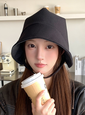 韩版宽檐大帽围显脸小渔夫帽女