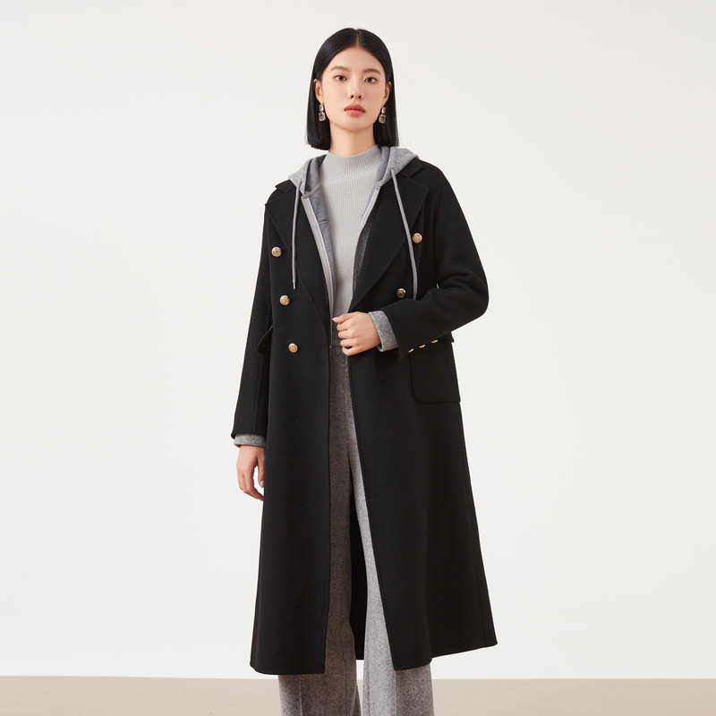 佧茜文军旅风呢大衣女23冬季新款100%绵羊毛中长款风衣气质上衣,淘宝优惠券,粉丝福利购,淘宝优惠卷