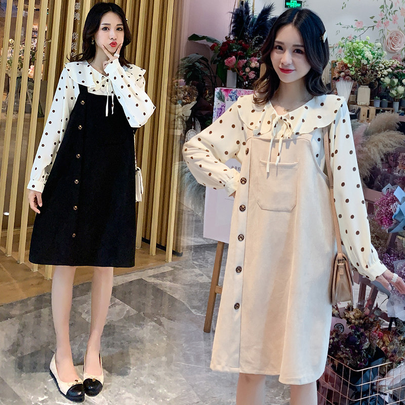 孕妇秋装时尚款2020新款潮妈连衣裙 宝朵儿连衣裙