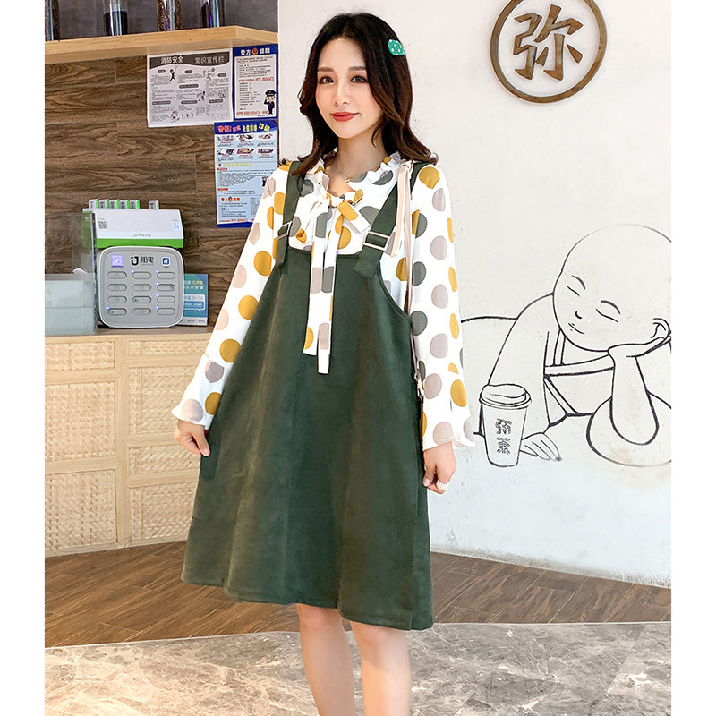 孕妇秋装2020潮妈外出时尚款连衣裙 宝朵儿连衣裙