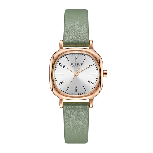 聚利时学生手表女款2025新款高颜值考试考研静音真皮防水石英腕表 - 图3