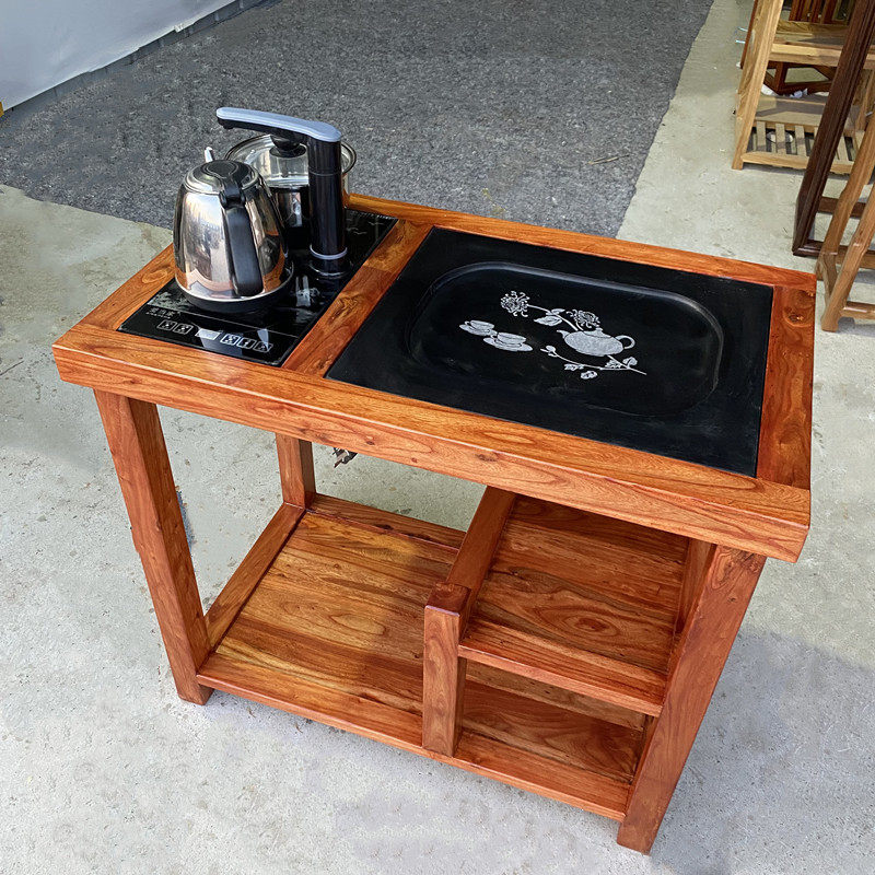 老榆木茶桌全实木大料茶水柜轻奢角边几简约茶几茶道桌烧水小茶台,淘宝优惠券,粉丝福利购,淘宝优惠卷