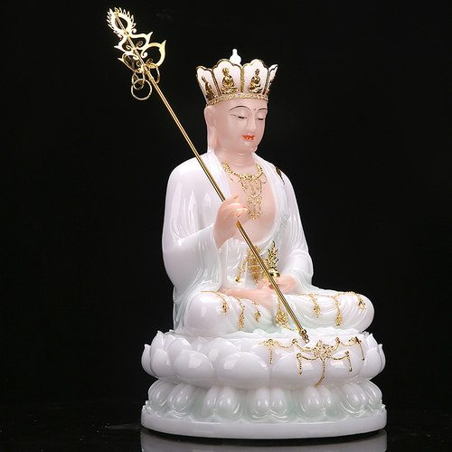 慈缘阁汉白玉实心天清地藏王菩萨像地藏菩萨像地藏王佛像地藏佛像 - 图0