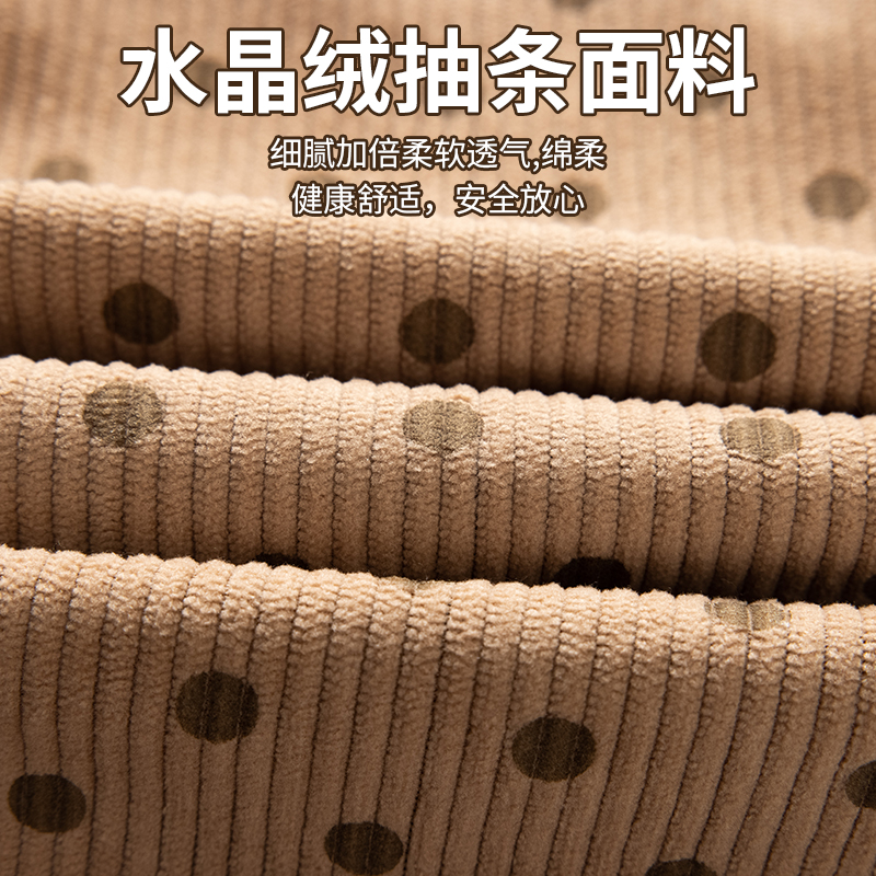 秋冬加绒宝宝裤子加绒女童灯芯绒裤子儿童束脚灯笼裤男童运动长裤 - 图0