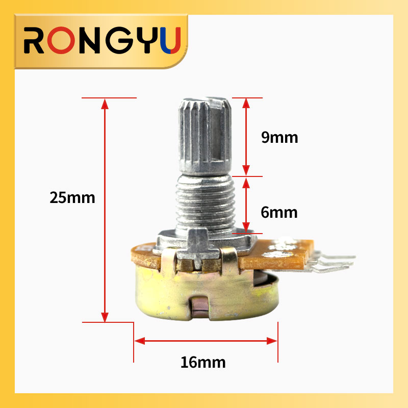 WH148单联电位器 B 1K 2K 5K 10K 50K 100K 轴长15MM功放音量调速 - 图1