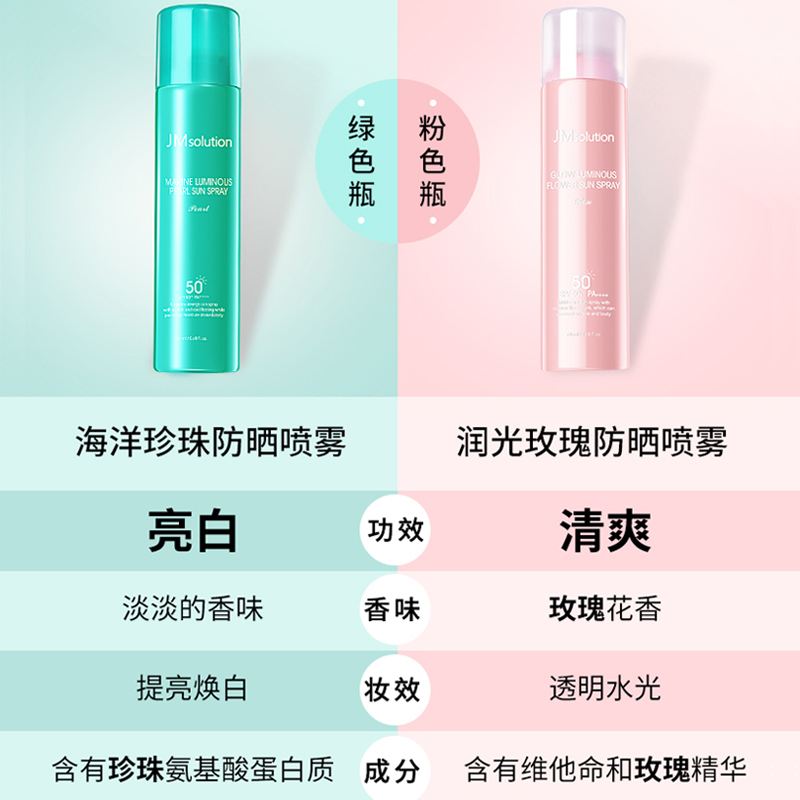 JM防晒喷雾霜隔离防紫外线女spf50+防水珍珠面部无色透明清爽学生