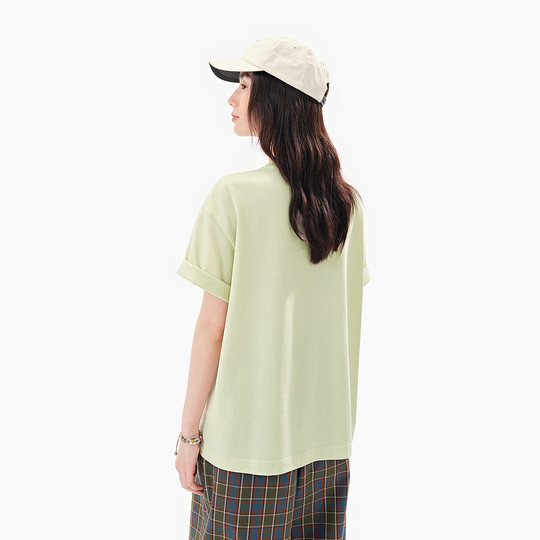 飞鸟和新酒印花短袖T恤女2025夏季新款短款宽松时尚纯棉圆领上衣