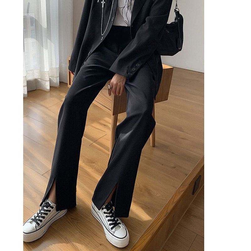 孕妇春秋款黑色新款托腹白色阔腿裤 粉红仔仔孕妇阔腿裤