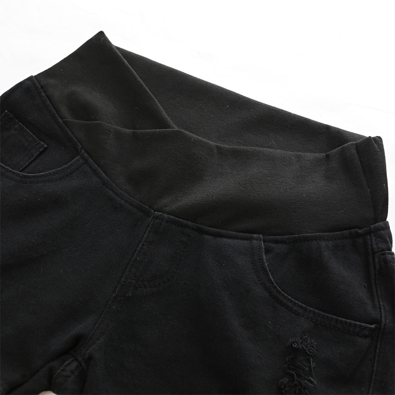 孕妇夏季牛仔裤子外穿破洞打底裤 粉红仔仔孕妇打底裤