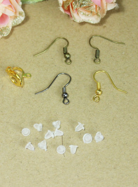 diy合金镀银手作风透明耳堵
