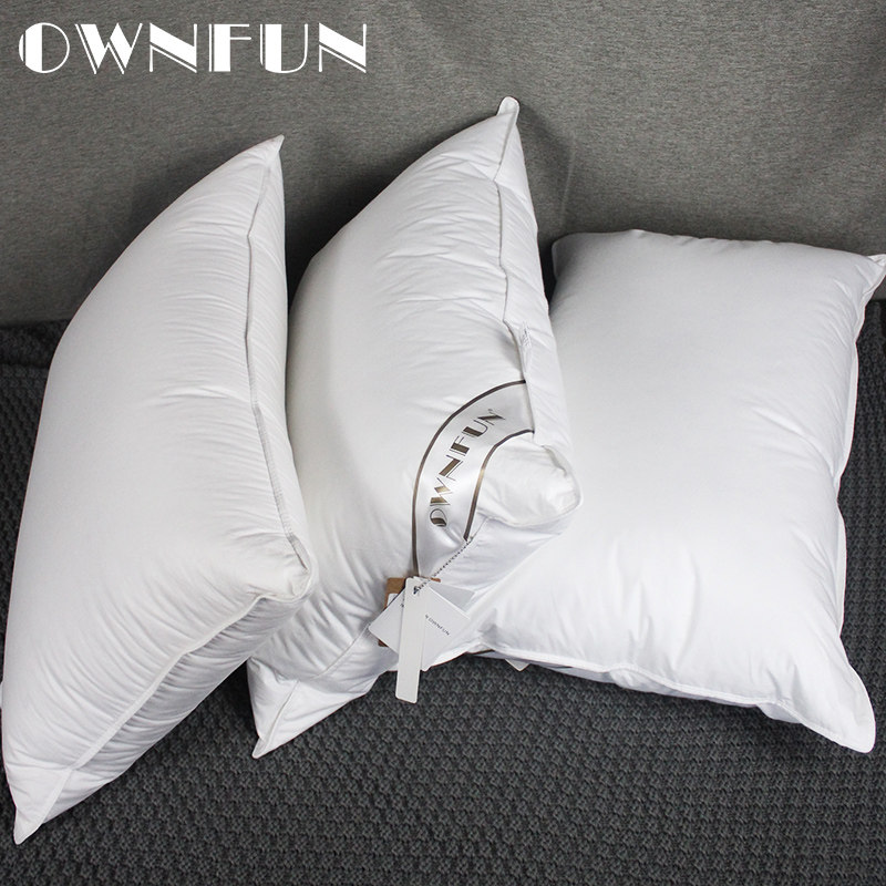 OWNFUN五星级酒店羽绒枕芯鹅毛夹心枕头护颈椎单人枕头 加大51*91,淘宝优惠券,粉丝福利购,淘宝优惠卷