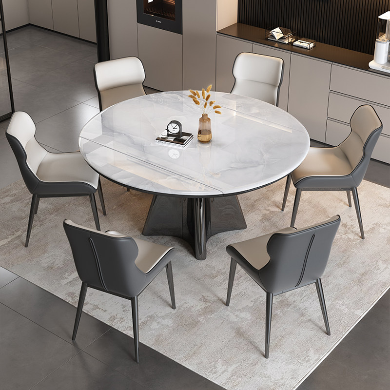 岩板餐桌可伸缩现代简约小户型家用大理石桌子方圆两用餐桌椅组合,淘宝优惠券,粉丝福利购,淘宝优惠卷