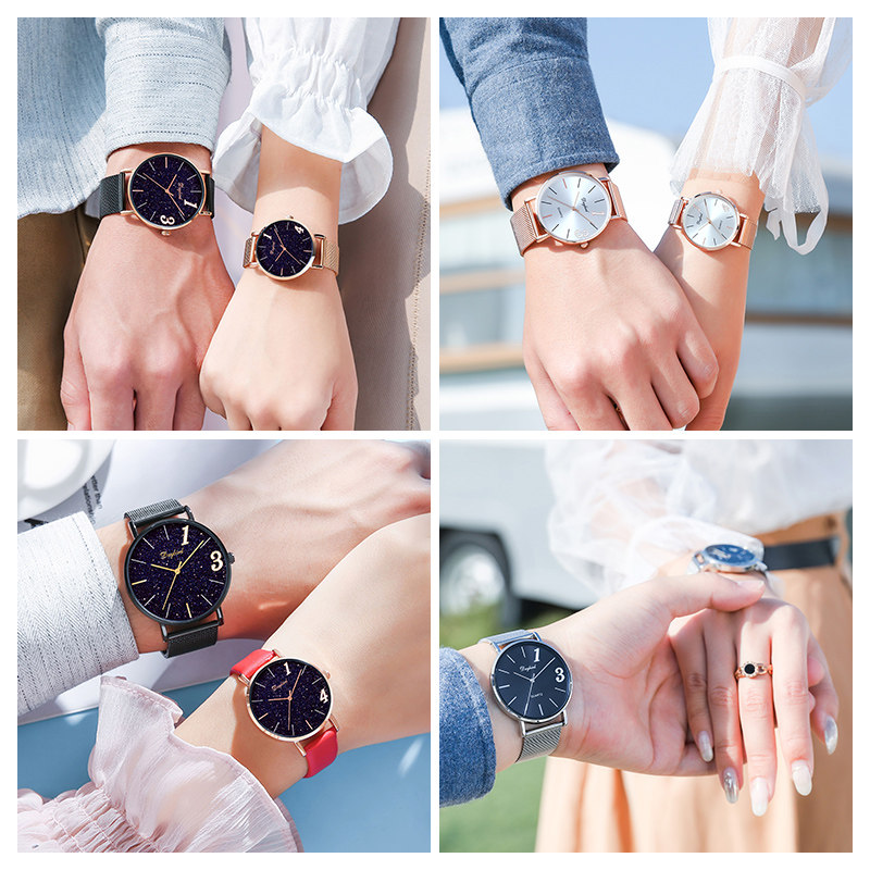 情侣新款1314星空情侣款一对男女表 aba艾彼艾国产腕表