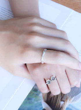 s925纯银复古青梅和竹马戒指文艺