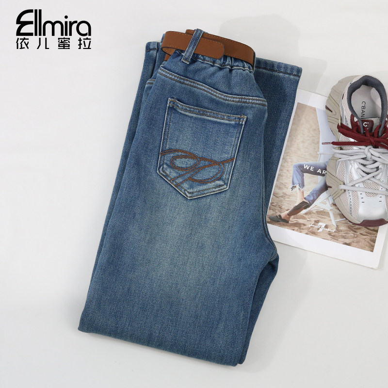 9811女童牛仔裤加绒加厚直筒裤窄版冬季中大童长裤洋气高品质,淘宝优惠券,粉丝福利购,淘宝优惠卷