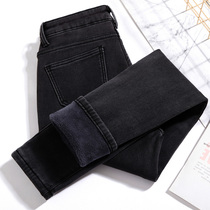 Gush jeans Women with high waist thickened small footpants 2023 Winter new Slim Fit Warm 90% Body Pencil Pants