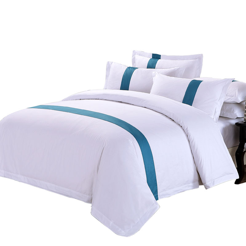 酒店四件套床上用品纯棉五星级布草白色床单纯白被套全棉宾馆专用